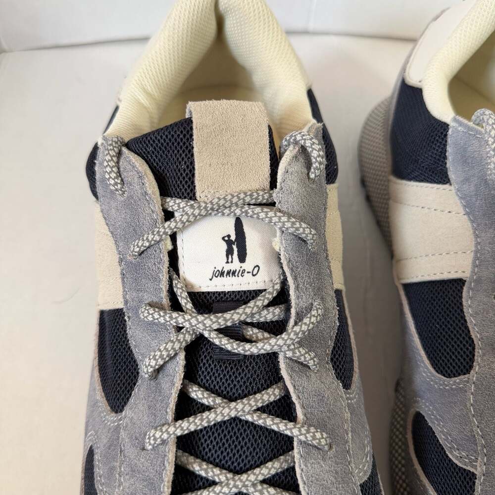 johnnie-O Sneakformance Blue and Grey Suede Running Sneakers